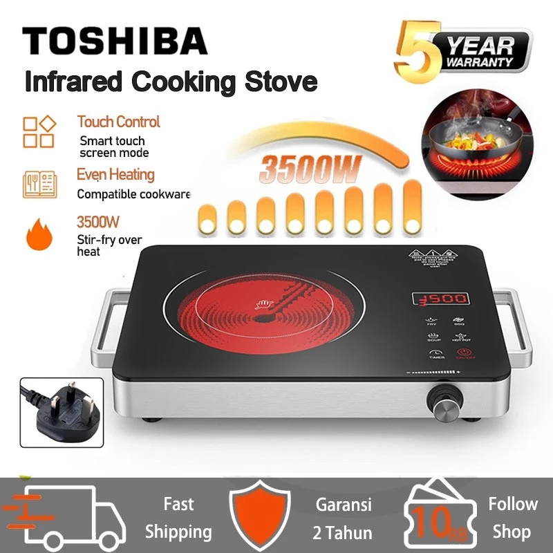 TOSHIBA 3500W Multifunction Infrared Electric Ceramic Heater – High-Power Cooktop with Intelligent Hot Pot Stove Function
