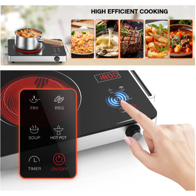 TOSHIBA 3500W Multifunction Infrared Electric Ceramic Heater – High-Power Cooktop with Intelligent Hot Pot Stove Function - Image 3