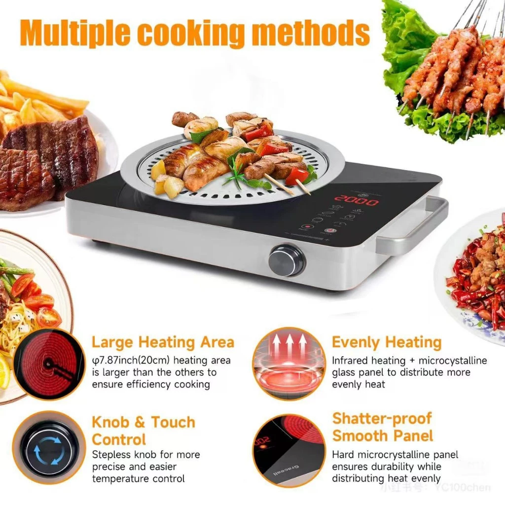 TOSHIBA 3500W Multifunction Infrared Electric Ceramic Heater – High-Power Cooktop with Intelligent Hot Pot Stove Function - Image 4
