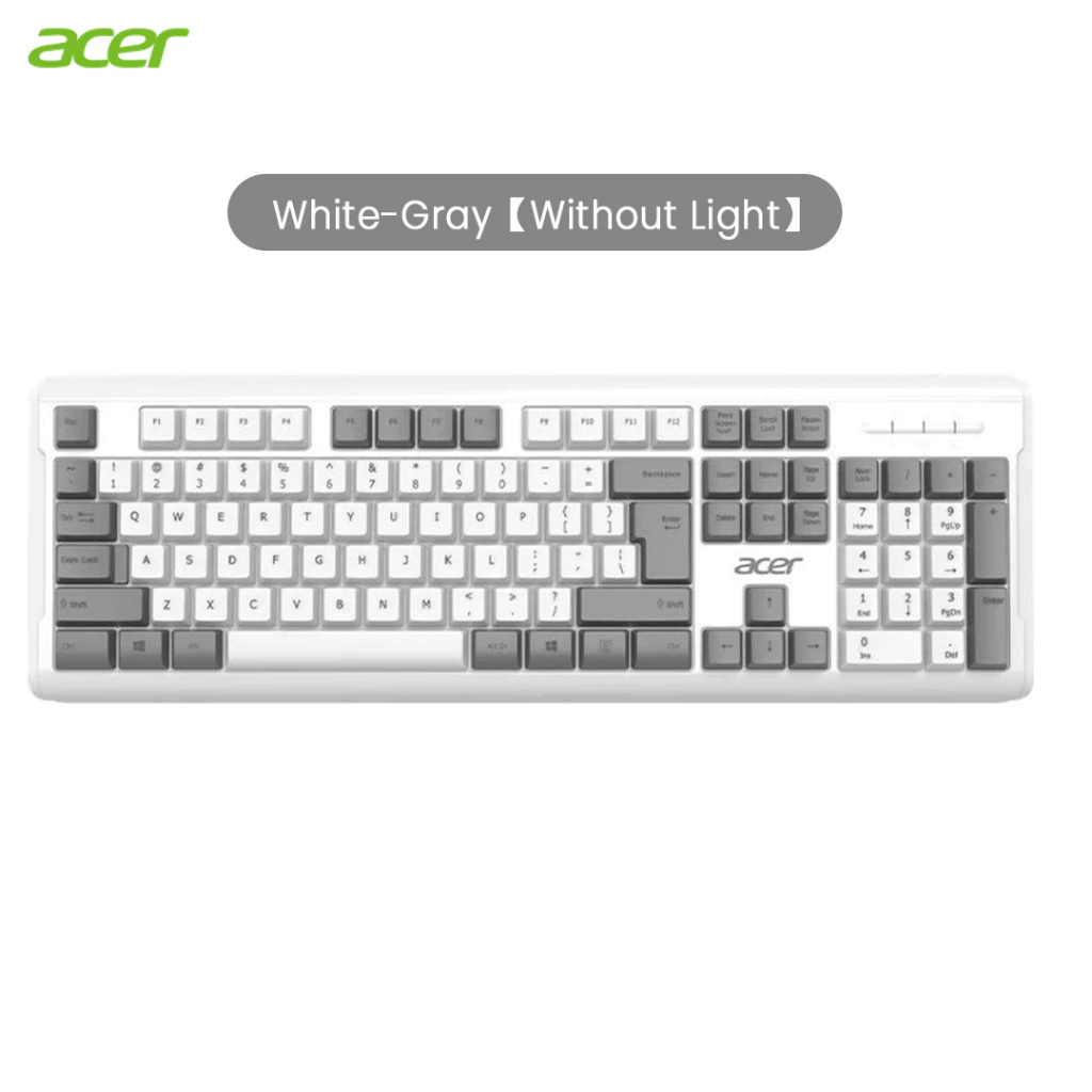 Acer OKB0A0 Silent Office Keyboard | RGB Ambient Light | Stylish Two-Color Design - Image 6