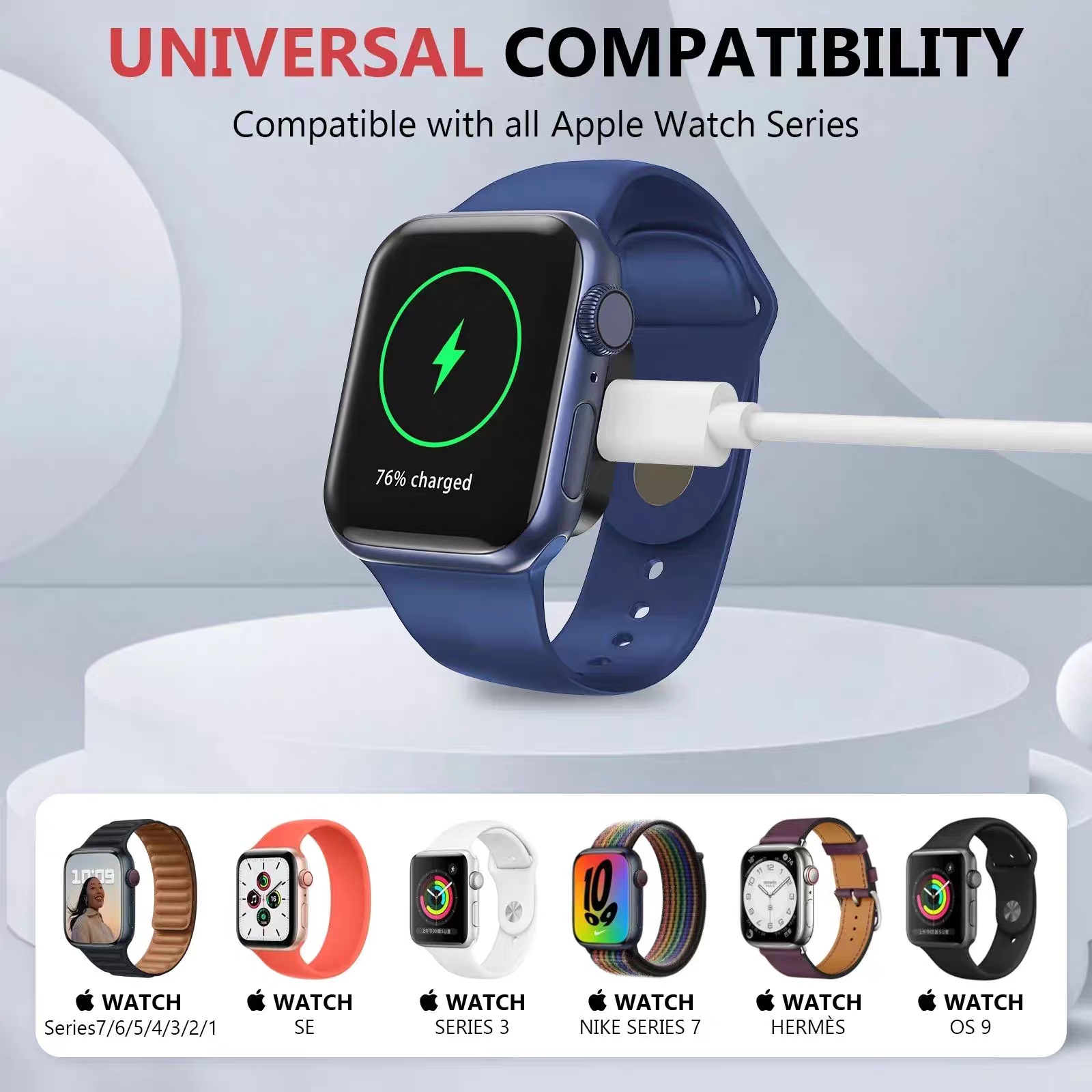 Portable Wireless Watch Charger – Dual Interface (Type-C & 8-Pin) - Image 2