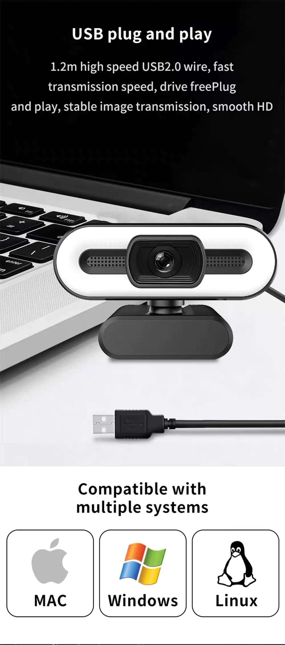 Portable Full HD 1080P / 2K / 4K Webcam – Auto Focus USB Camera for PC & Laptop - Image 8