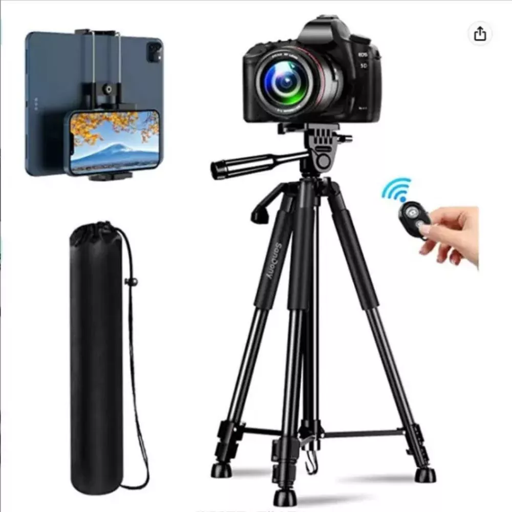 【ALUMINUM】Tripod Stand – 55–160cm Adjustable Height | Premium Alloy | Lightweight & Stable for Phone/Camera - Image 7