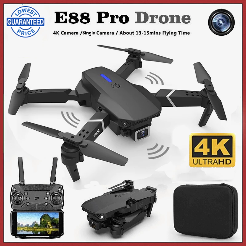 E88 Foldable RC Quadcopter Drone – 4K HD Camera | WiFi FPV | Altitude Hold | Follow Mode