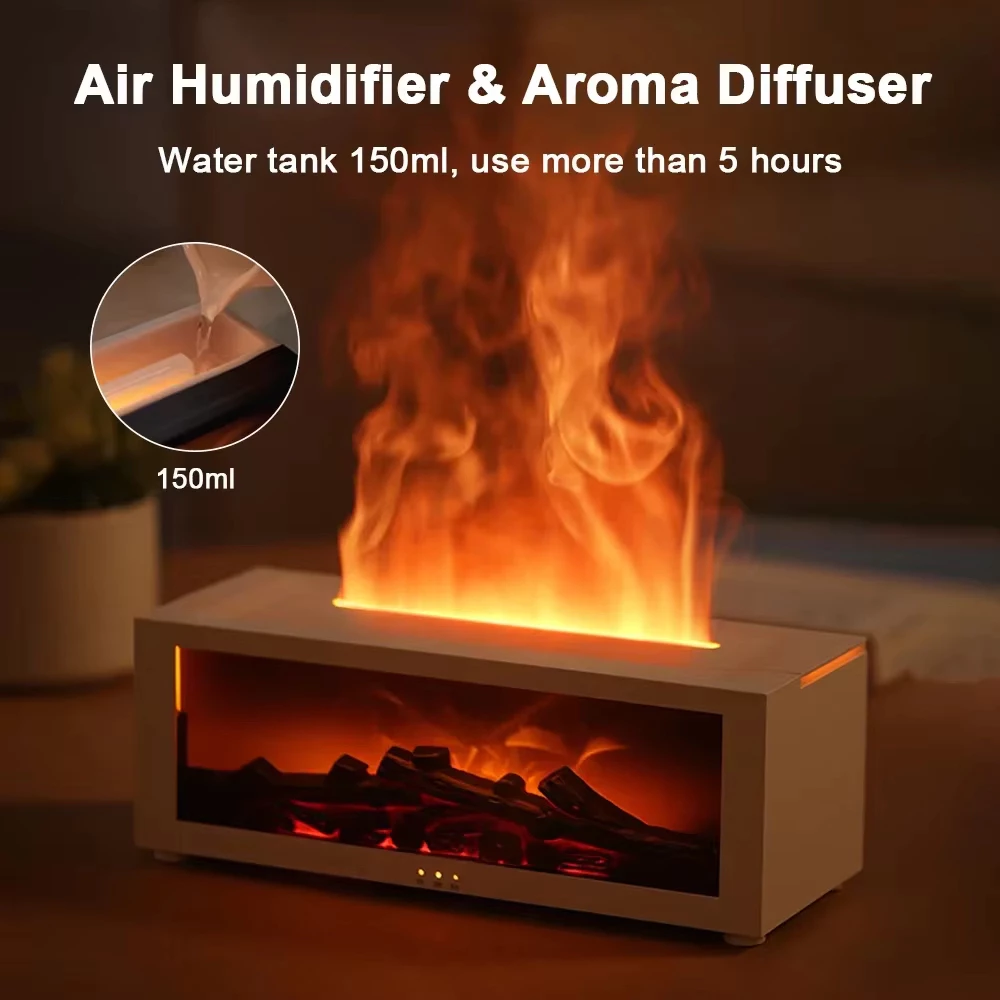 Creative Fireplace Flame Air Humidifier with LED & Remote - Image 2