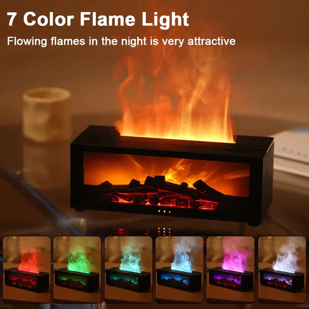Creative Fireplace Flame Air Humidifier with LED & Remote - Image 3
