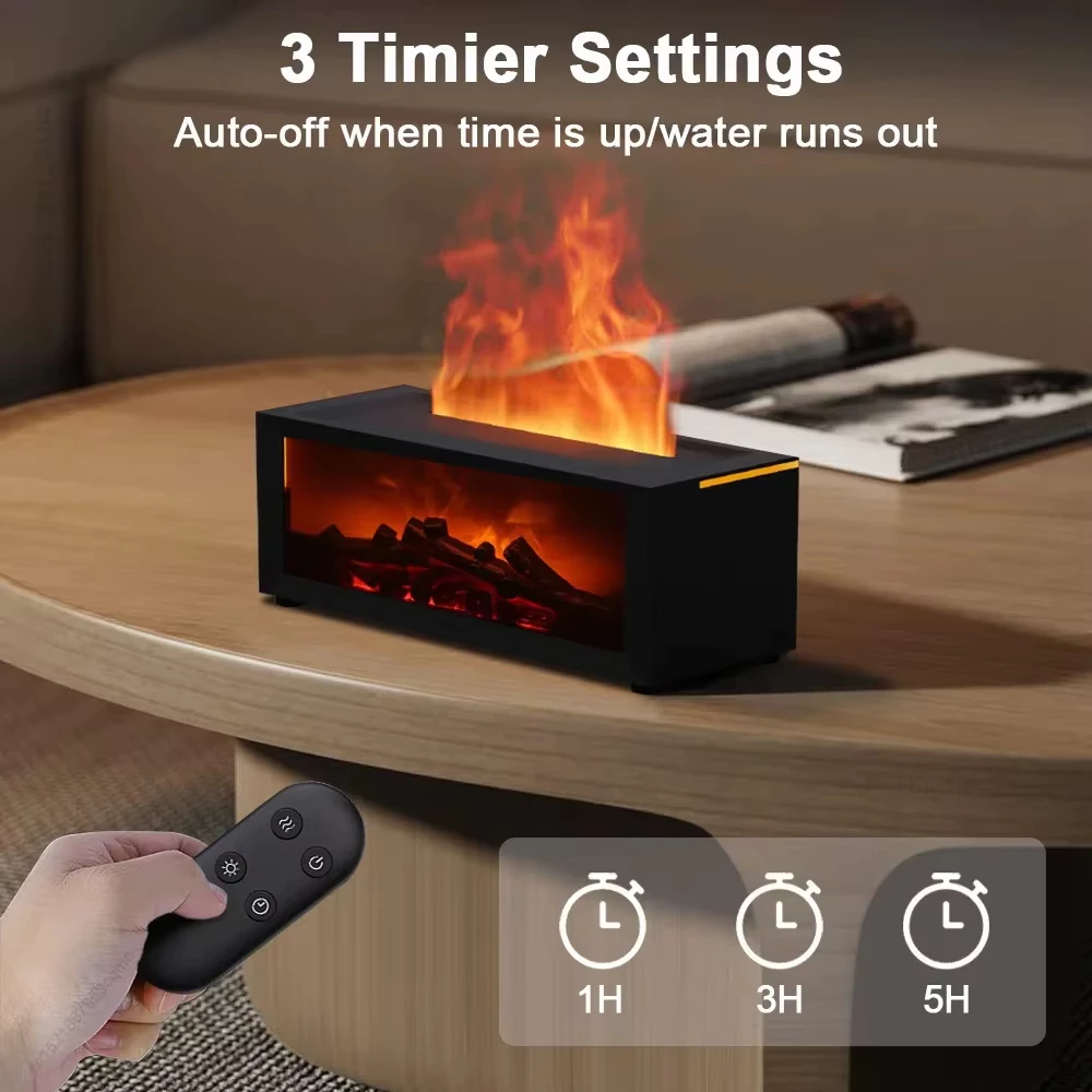 Creative Fireplace Flame Air Humidifier with LED & Remote - Image 5