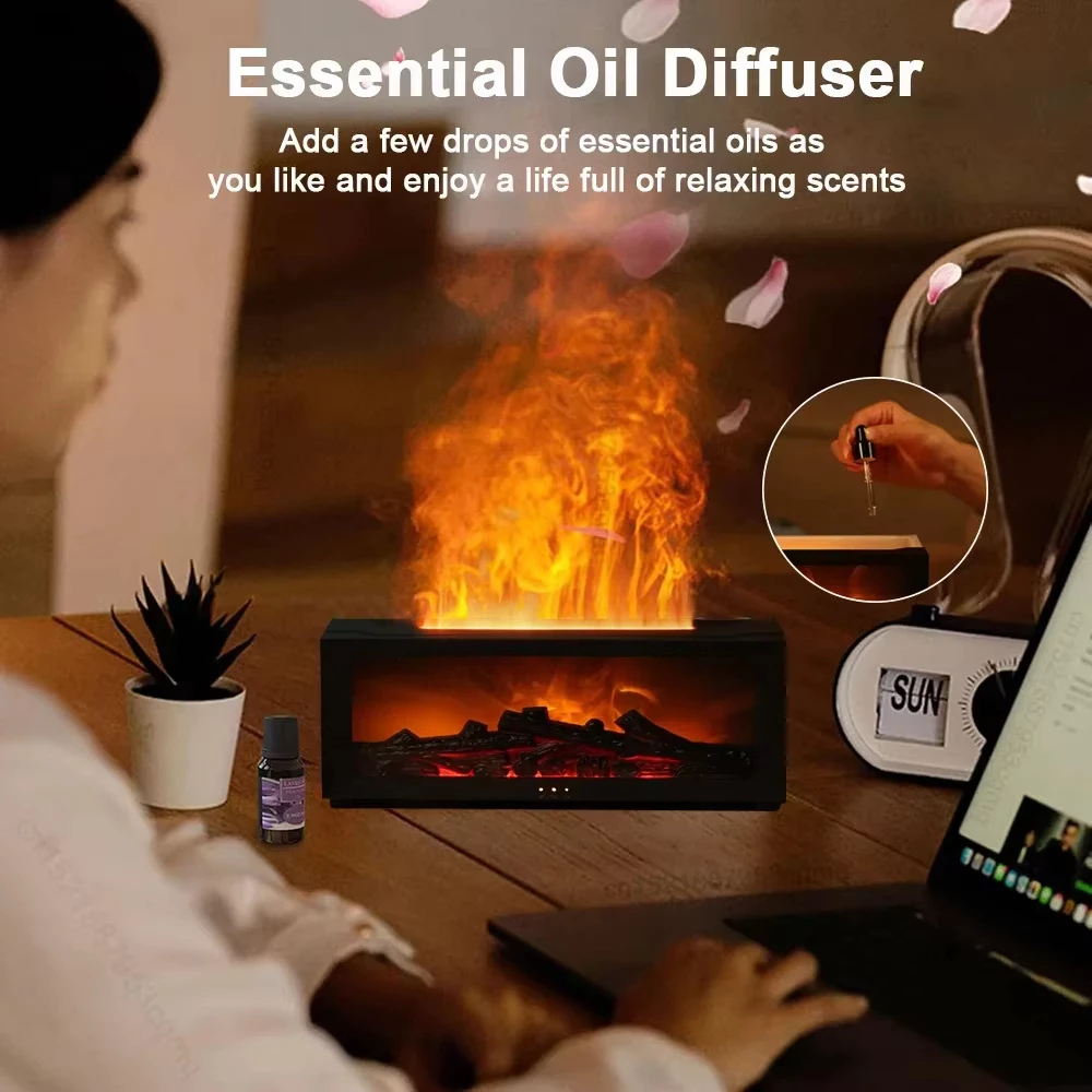 Creative Fireplace Flame Air Humidifier with LED & Remote - Image 6