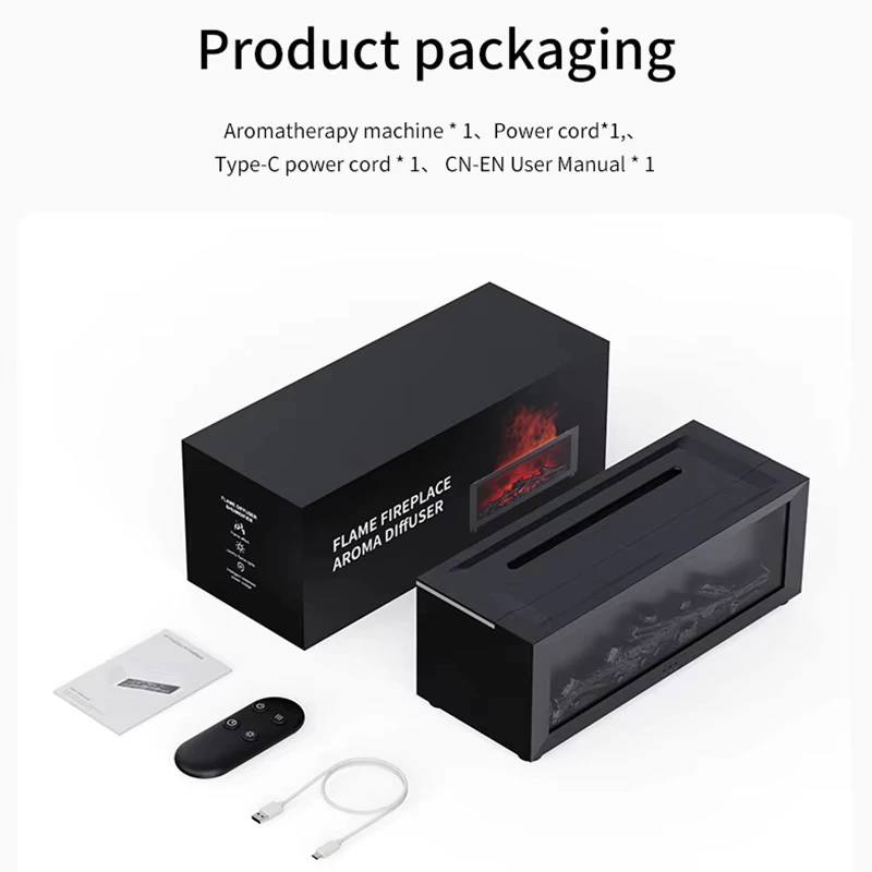 Creative Fireplace Flame Air Humidifier with LED & Remote - Image 9