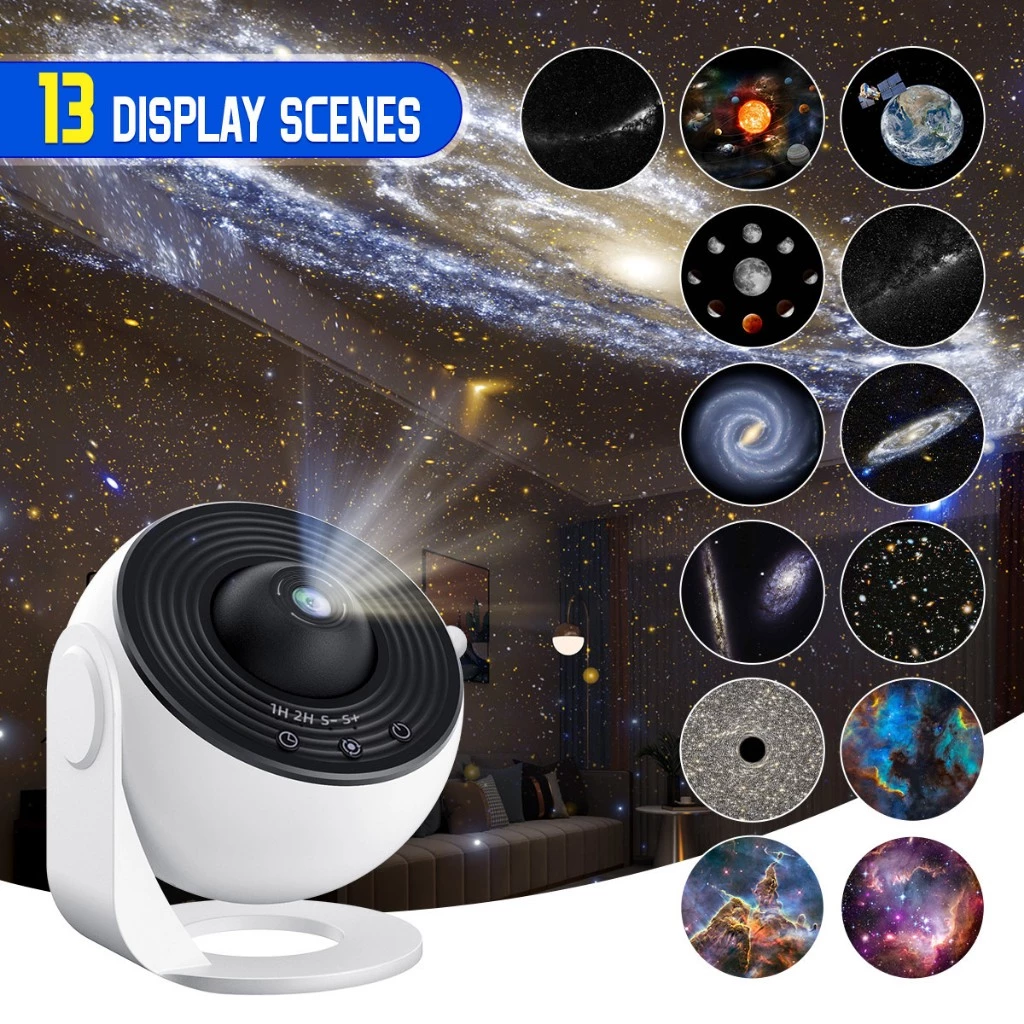 13-in-1 Galaxy Star Projector Light – Aurora Planetarium Night Light