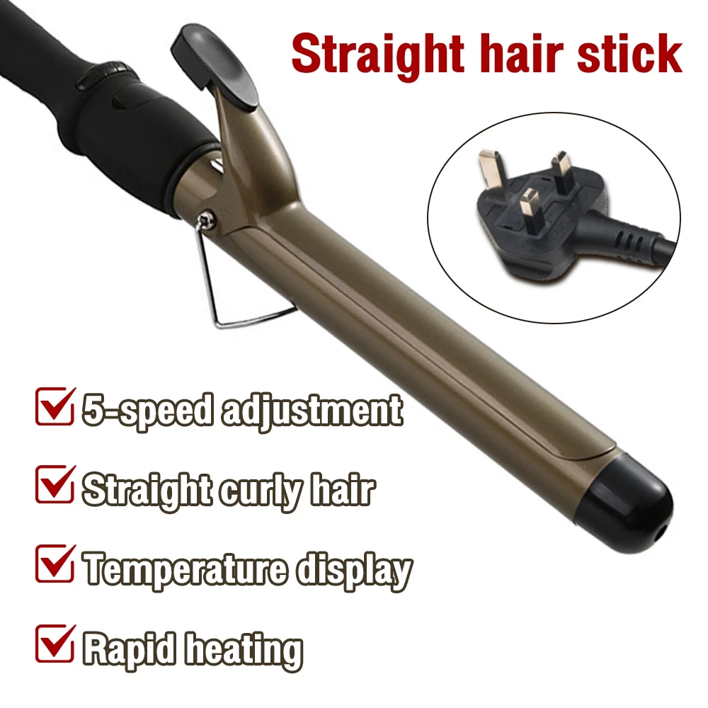 Professional Titanium Gold Ceramic Curling Iron – 38mm Barrel | Fast Heating | Adjustable Temperature | Anti-Frizz & Hair Protection - Image 3