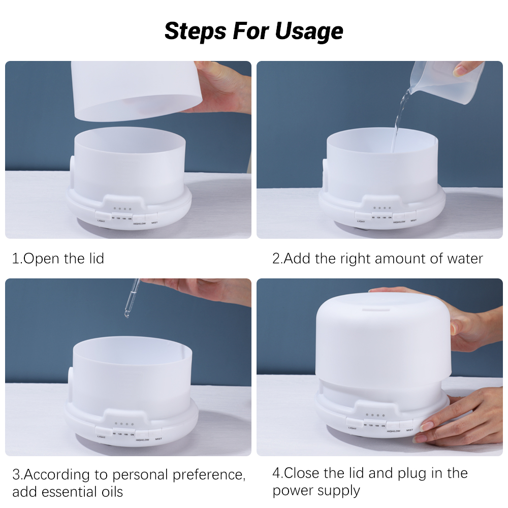 500ML Air Humidifier & Essential Oil Diffuser – Cool Mist Aroma Diffuser for Home, Office & Bedroom - Image 7