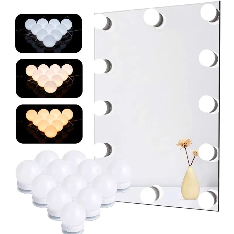 Makeup Mirror LED Light Bulbs – 12 LEDs with 9-Level Brightness