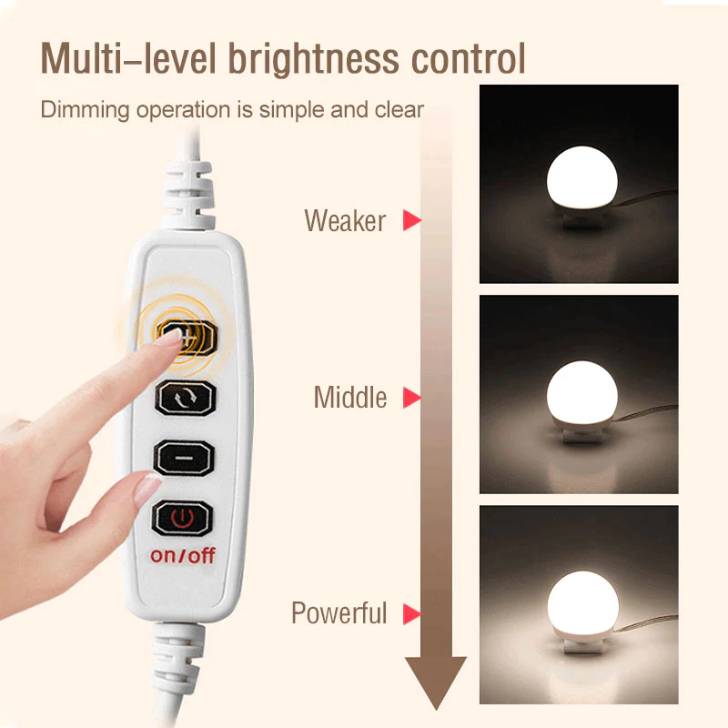 Makeup Mirror LED Light Bulbs – 12 LEDs with 9-Level Brightness - Image 5