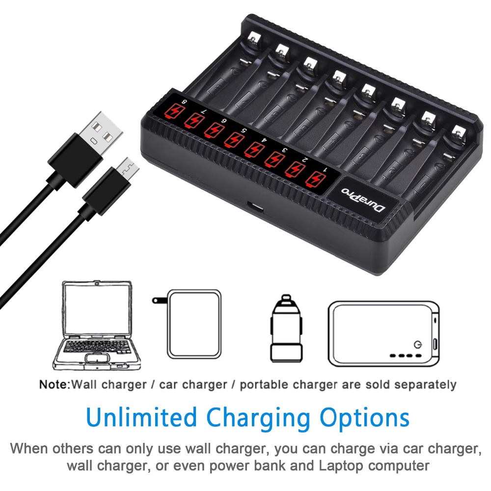 DuraPro Rechargeable Battery Set – 2800mAh AA + 1100mAh AAA Ni-MH Batteries - Image 5
