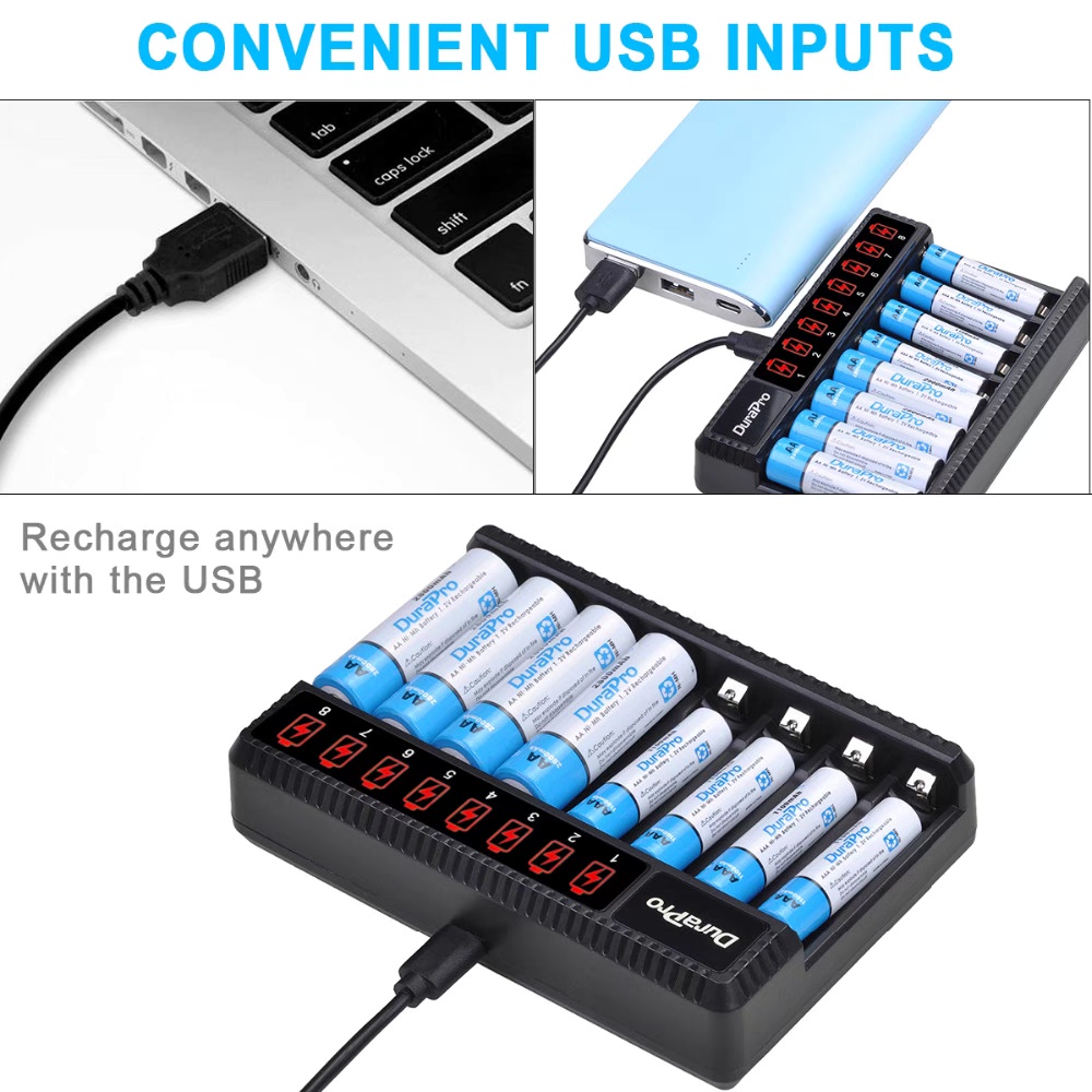 DuraPro Rechargeable Battery Set – 2800mAh AA + 1100mAh AAA Ni-MH Batteries - Image 7