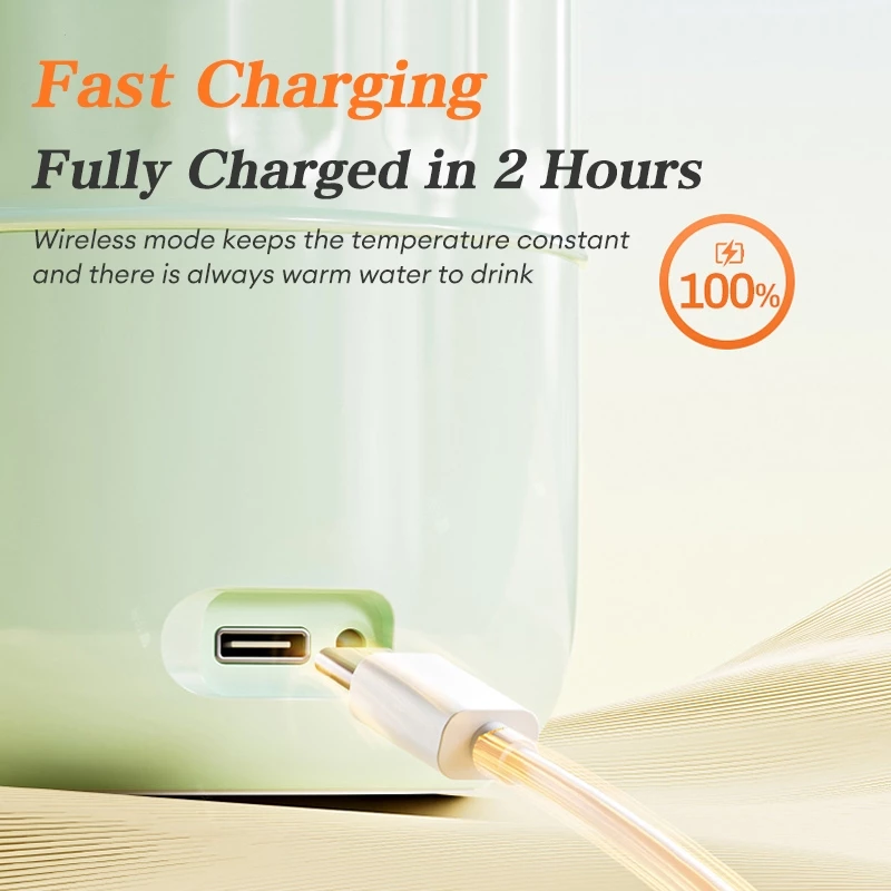 MOODNG Rechargeable Stainless Steel Electric Boiling Bottle – Wireless Heating & Constant Temperature for Baby Milk & More - Image 3