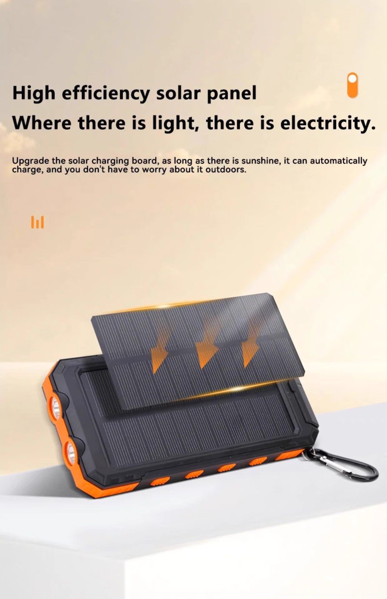 10000mAh Solar Power Bank – Perfect for Outdoor, Fishing, Camping & Emergency Use - Image 4